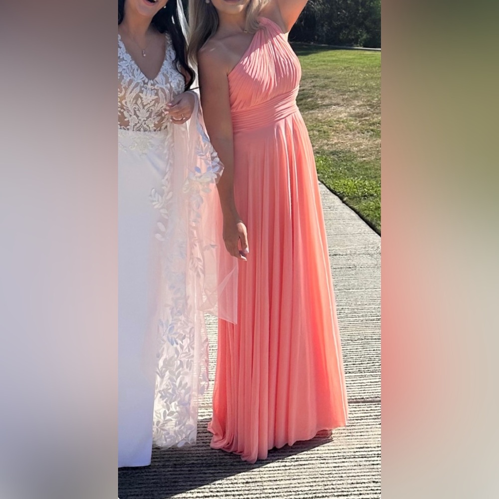 Azazie Charlize Coral dress - Picture 3 of 7